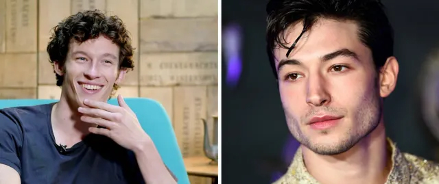 Os atores Callum Turner e Ezra Miller, de Animais Fantásticos