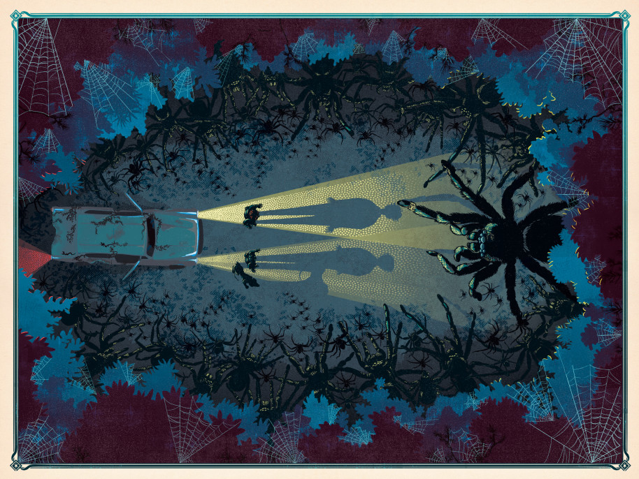 A Floresta Proibida em Harry Potter e a Câmara Secreta, ilustrada pelo estúdio MinaLima