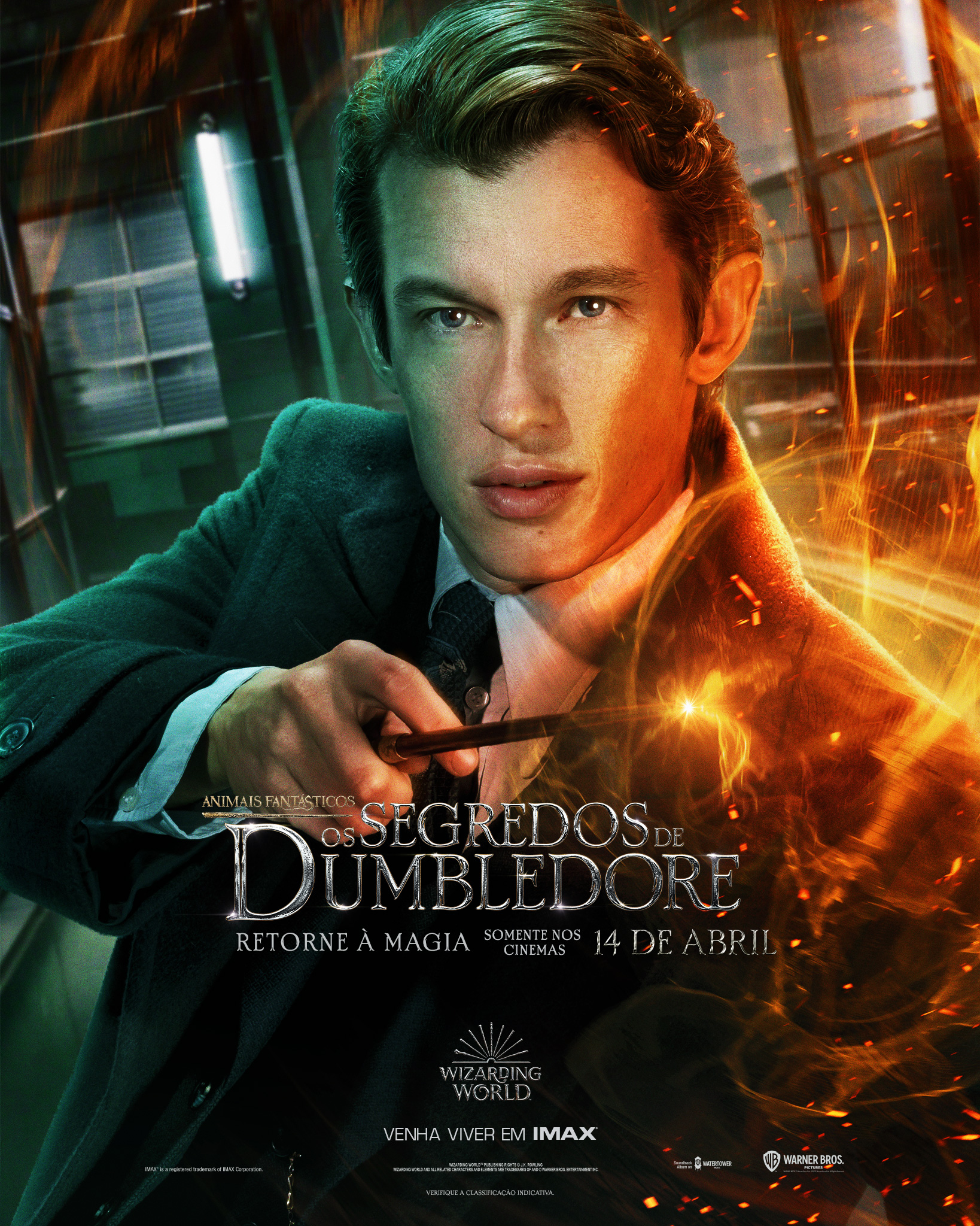 Callum Turner empunha novamente a varinha do auror Teseu Scamander (Imagem: Warner Bros. Pictures/Divulgação)